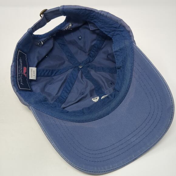 Vineyard Vines Slideback Baseball Hat Blue One Size Embroidered Whale - Picture 7 of 10